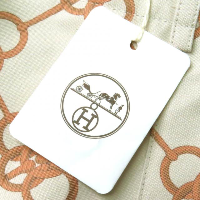 極美品△HERMES エルメス 2E0456DX コットン ビット柄デザイン ショートパンツ ベージュ ブラウン 34 イタリア製 レディース 箱付き_8