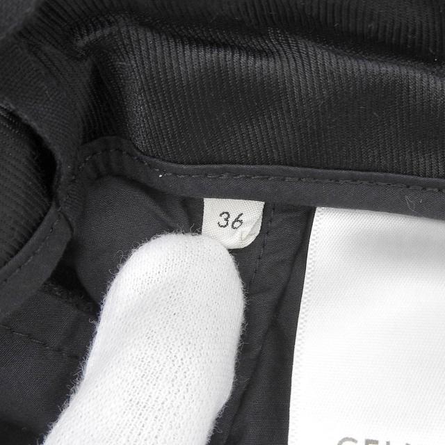 美品▲CELINE セリーヌ 2P240921C ウール100％ ツープリーツニューウェーブ ロングパンツ スラックス グレー 36 イタリア製 正規品_6