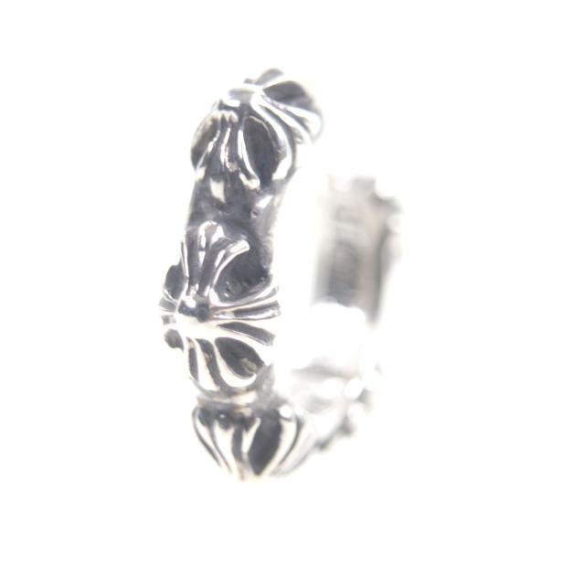 極美品▼CHROME HEARTS クロムハーツ クロスバンド 925 ポスト14K 片耳用 ピアス シルバー 重量5.04g メンズ レディース アクセサリー