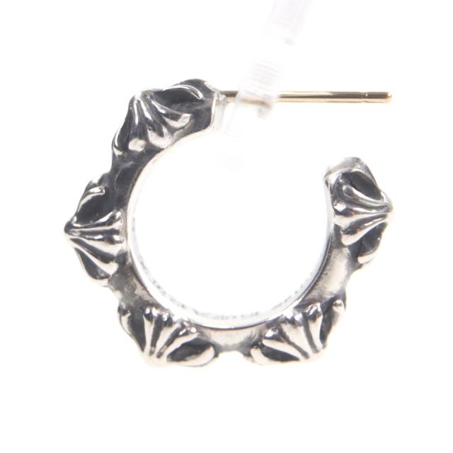 極美品▼CHROME HEARTS クロムハーツ クロスバンド 925 ポスト14K 片耳用 ピアス シルバー 重量5.04g メンズ レディース アクセサリー
