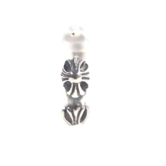極美品▼CHROME HEARTS クロムハーツ クロスバンド 925 ポスト14K 片耳用 ピアス シルバー 重量5.04g メンズ レディース アクセサリー