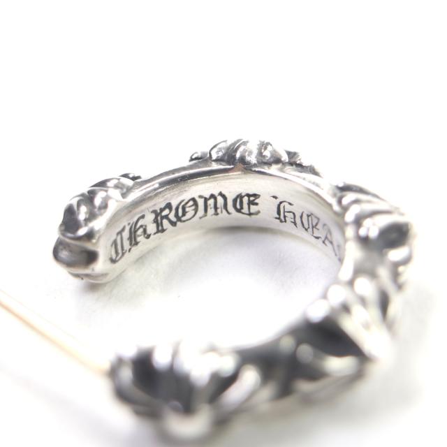 極美品▼CHROME HEARTS クロムハーツ クロスバンド 925 ポスト14K 片耳用 ピアス シルバー 重量5.04g メンズ レディース アクセサリー