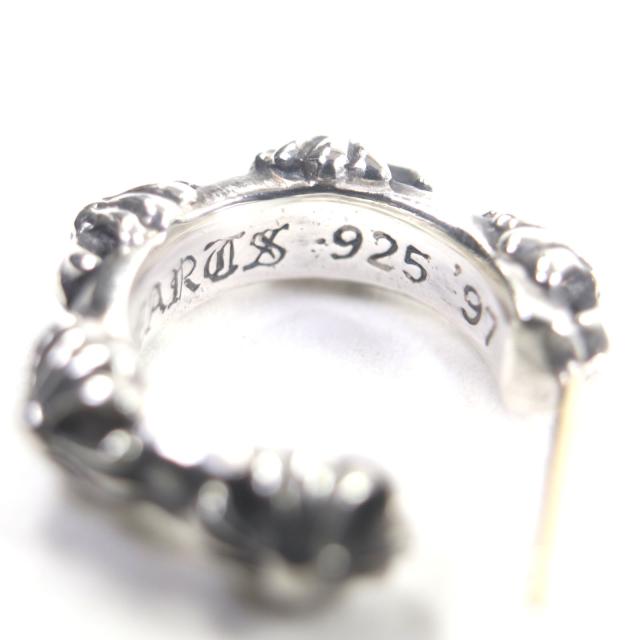 極美品▼CHROME HEARTS クロムハーツ クロスバンド 925 ポスト14K 片耳用 ピアス シルバー 重量5.04g メンズ レディース アクセサリー
