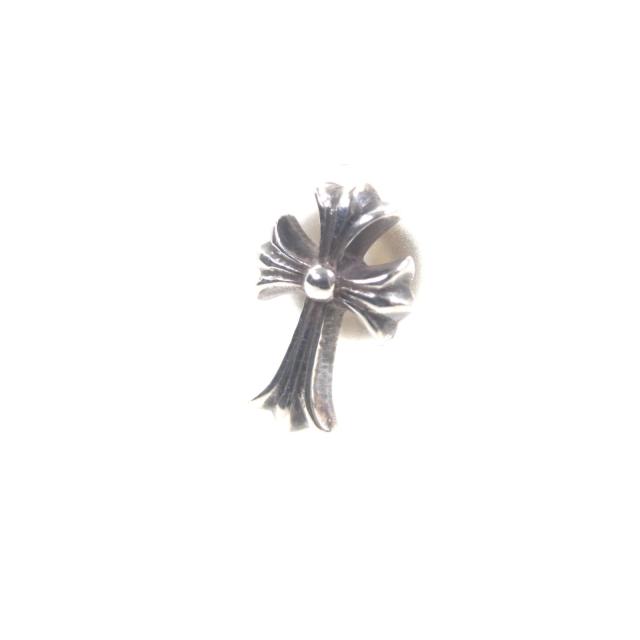 美品▼CHROME HEARTS クロムハーツ CHクロスファットスタッド 925 ポスト14K 片耳用 ピアス シルバー 総重量0.84g メンズ レディース