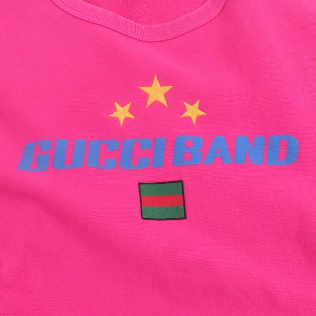 【ドンドン見直し】良品□GUCCI グッチ 563972 GUCCI BAND ロゴプリント 刺繍 トレーナー スウェット ピンク L イタリア製 正規品_3