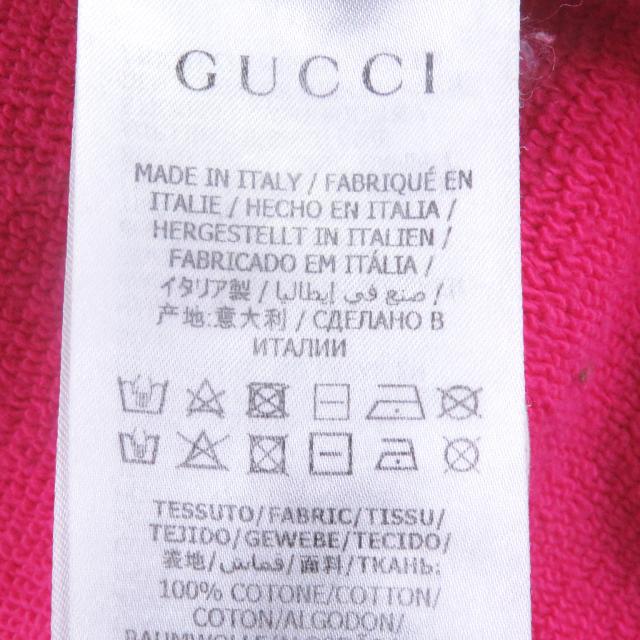 【ドンドン見直し】良品□GUCCI グッチ 563972 GUCCI BAND ロゴプリント 刺繍 トレーナー スウェット ピンク L イタリア製 正規品_5