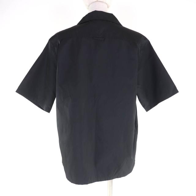 極美品★PRADA プラダ 24X702 Re-Nylon トライアングルロゴプレート ポーチ付 半袖シャツ ブラック 38 イタリア製 正規品 レディース_2