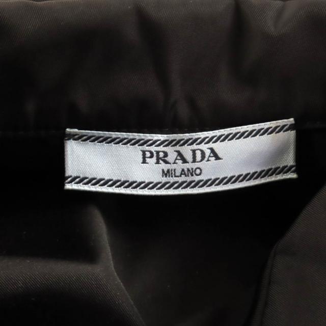 極美品★PRADA プラダ 24X702 Re-Nylon トライアングルロゴプレート ポーチ付 半袖シャツ ブラック 38 イタリア製 正規品 レディース_5