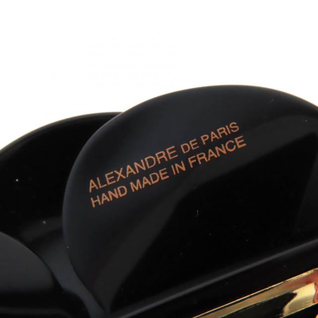 美品◇ALEXANDRE DE PARIS アレクサンドル ドゥ パリ カメリア ラインストーン装飾 バレッタ ヘアアクセサリー 保存袋付き フランス製_6