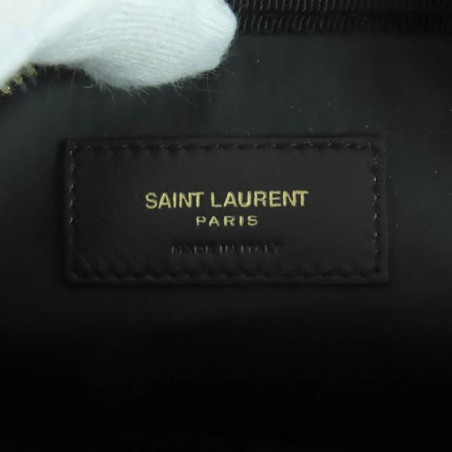 極美品★SAINT LAURENT PARIS サンローランパリ 664555 YSLロゴ金具付 クロコ型押し レザー 化粧ポーチ ポーチ ブラック 保存袋付_8