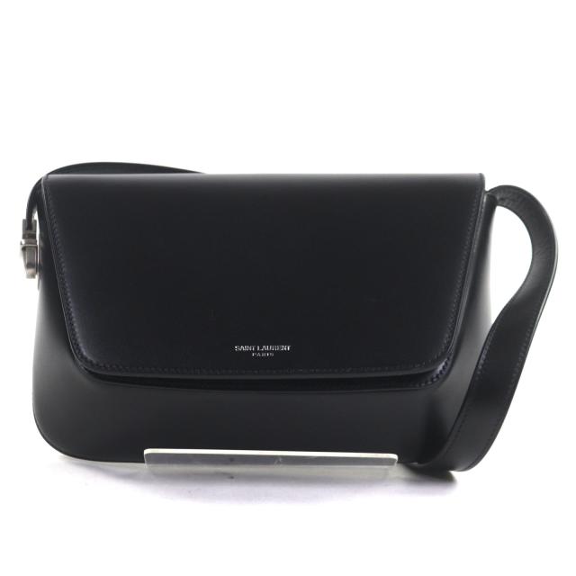 美品▼SAINT LAURENT PARIS サンローランパリ 821003 スモール クロスボディ スムースレザー フラップ ショルダーバッグ 定価264000円