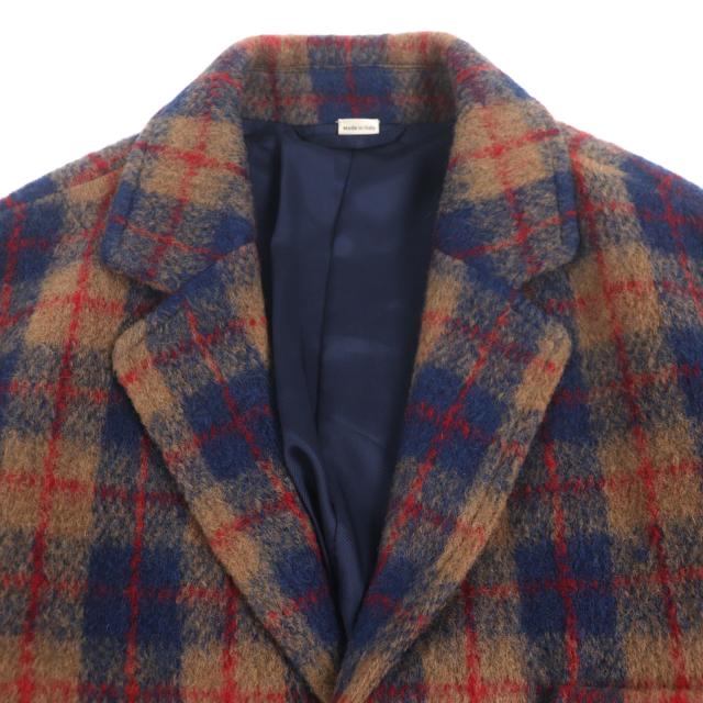 極美品▼GUCCI グッチ 770761 ウール70% インターロッキングGワッペン チェック柄 シングルジャケット テーラード 50 正規品 メンズ_1