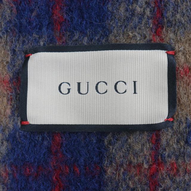 極美品▼GUCCI グッチ 770761 ウール70% インターロッキングGワッペン チェック柄 シングルジャケット テーラード 50 正規品 メンズ_7