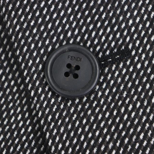 未使用品▽FENDI フェンディ FF0289 ウール100% 織柄 ロゴ入りボタン