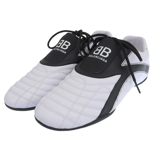 未使用品▲BALENCIAGA バレンシアガ 617540 ZEN SNEAKER ローカットスニーカー シューズ ホワイト ブラック 27 箱付き メンズ