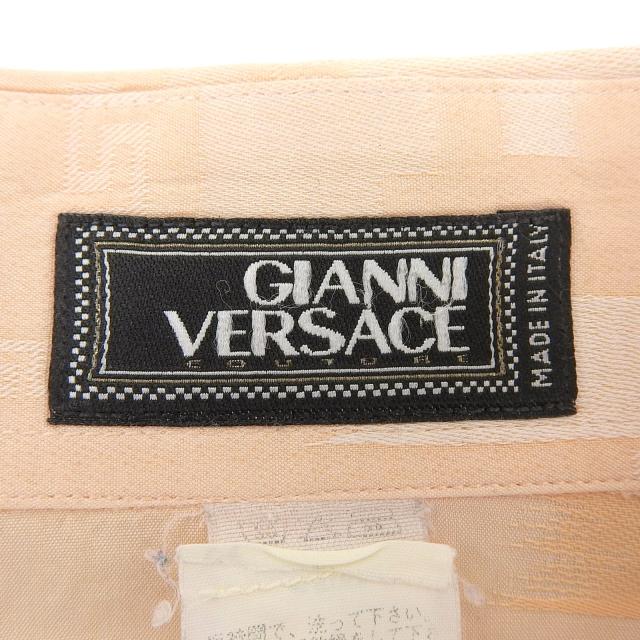 美品▲Gianni Versace ジャンニヴェルサーチ コットン100％ ヴィンテージ 総柄 メデューサ金具 長袖シャツ ピンク 48 正規品 メンズ_5