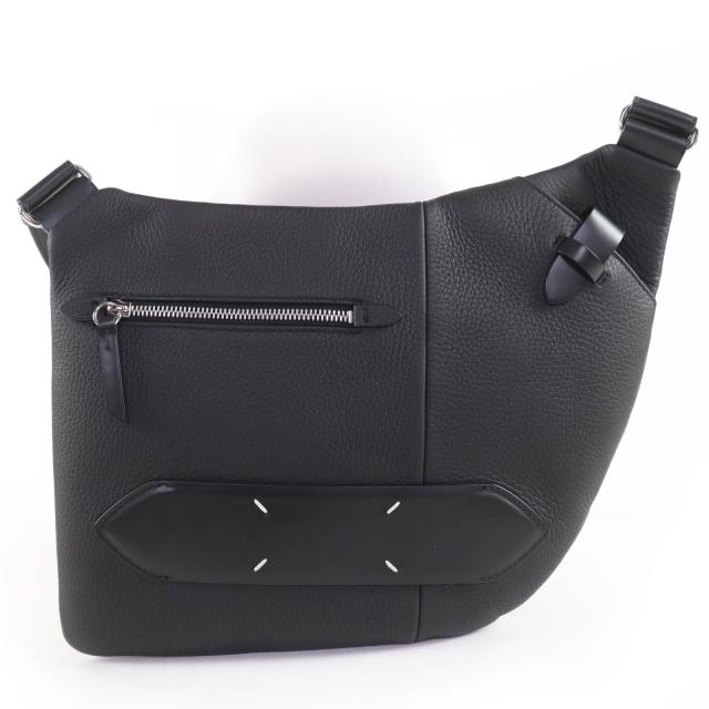 極美品☆Maison Margiela メゾンマルジェラ SB1WG0017 5AC オンボディ レザー ショルダーバッグ ブラック イタリア製 レディース メンズ