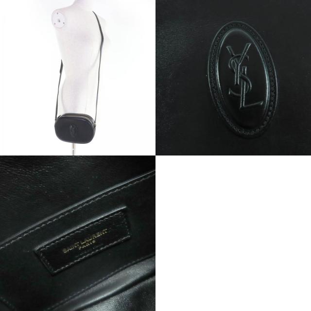 極美品☆SAINT LAURENT PARIS サンローランパリ 582673 YSLロゴ カメラバッグ レザー ショルダーバッグ ブラック イタリア製 レディース_9