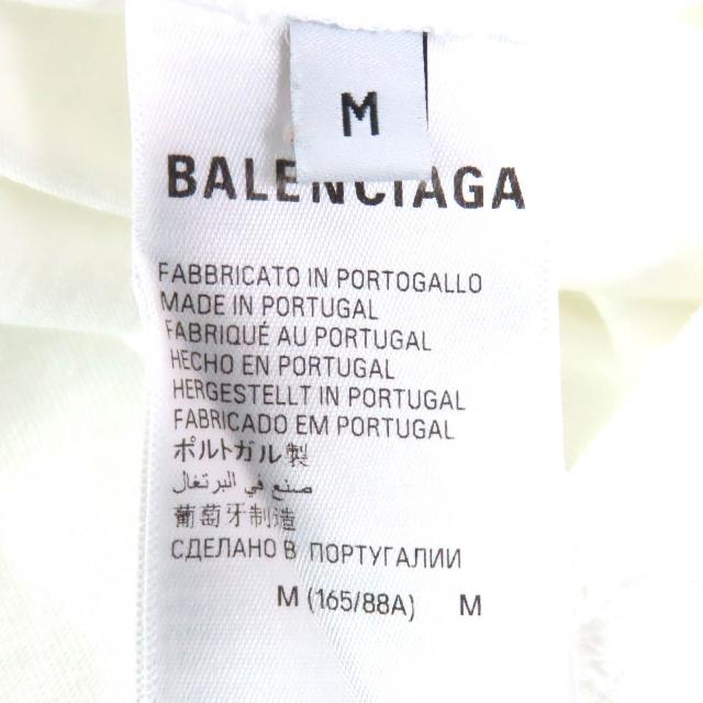美品△BALENCIAGA バレンシアガ 2023年製 612966 コットン100％ CITIES PARIS ロゴ クルーネック 半袖Ｔシャツ ホワイト M 正規品 メンズ_4