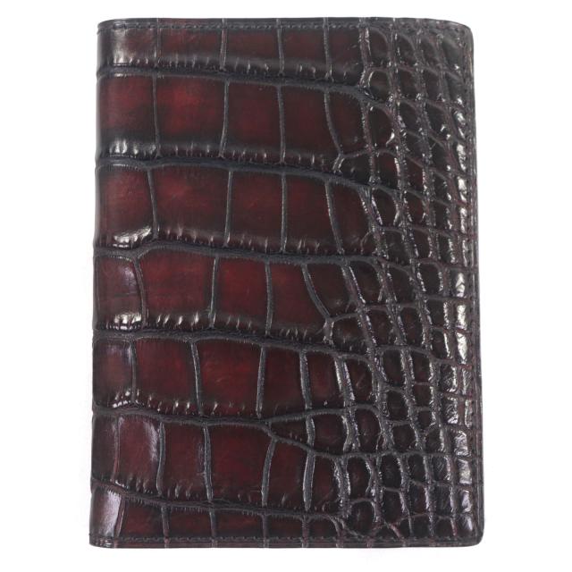 美品▼Berluti ベルルッティ クロコダイル レザー カードケース パスケース 名刺入れ パスポートケース ダークブラウン 箱付き メンズ