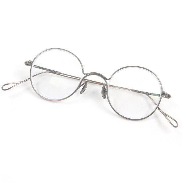 極美品□YUICHI TOYAMA ユウイチトヤマ U-152 Kandinsky ラウンドシェイプ メガネ 眼鏡 アイウェア シルバー 44□22-145 度入り 日本製