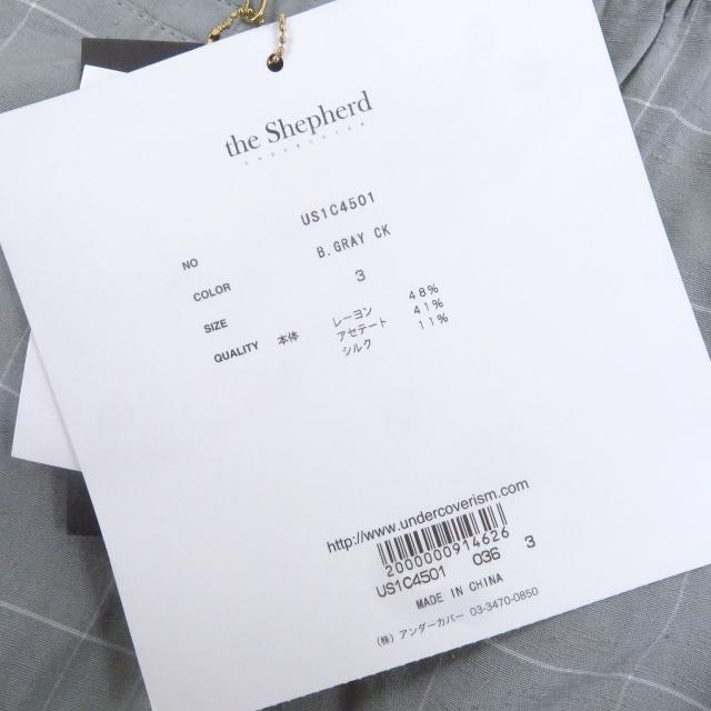 未使用品□UNDERCOVER アンダーカバー US1C4501 the shepherd ウィンドウペン クロス イージーパンツ テーパードパンツ グレー 3 正規品_7