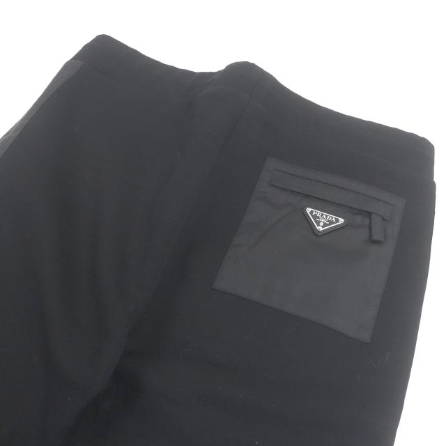 未使用品□PRADA プラダ UJP112 サイドライン トライアングルロゴ 三角プレート スウェットパンツ ジョガーパンツ ブラック L 正規品_3