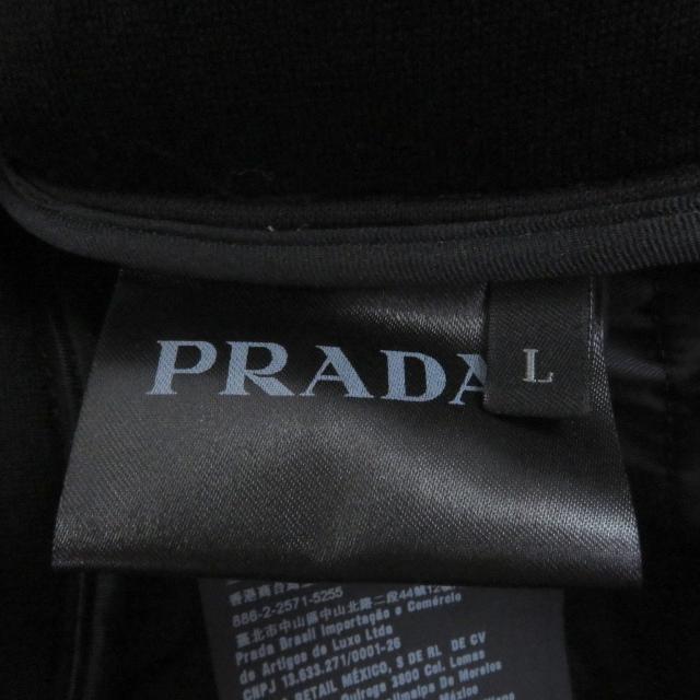 未使用品□PRADA プラダ UJP112 サイドライン トライアングルロゴ 三角プレート スウェットパンツ ジョガーパンツ ブラック L 正規品_6