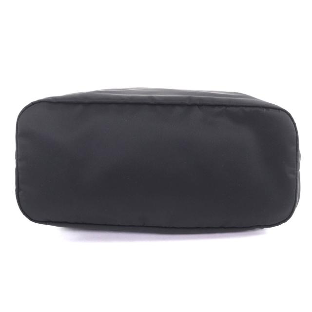 美品◇PRADA プラダ 1BG189 トライアングルロゴプレート付き レザー使い 2way ナイロン ショルダー/トートバッグ ブラック レディース_3