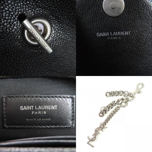 美品◇SAINT LAURENT PARIS サンローランパリ 405328 クラシック ベイビー チェーン レザー ショルダーバッグ シルバー金具 イタリア製_8