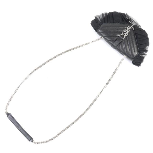 美品◇SAINT LAURENT PARIS サンローランパリ 405328 クラシック ベイビー チェーン レザー ショルダーバッグ シルバー金具 イタリア製_6