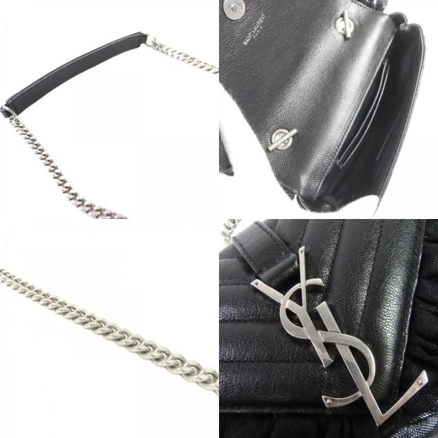 美品◇SAINT LAURENT PARIS サンローランパリ 405328 クラシック ベイビー チェーン レザー ショルダーバッグ シルバー金具 イタリア製_7