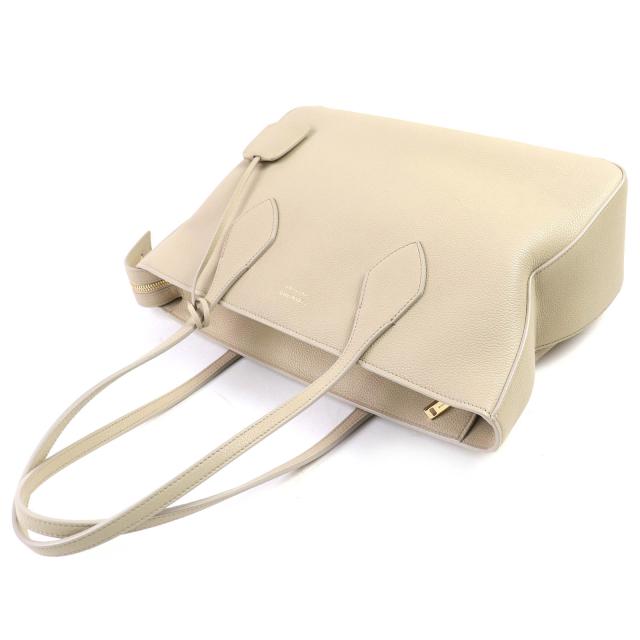 極美品△FERRAGAMO フェラガモ 219861 トートバッグ M カーフレザー クロシェット付き ライトベージュ 保存袋付き 伊製_3