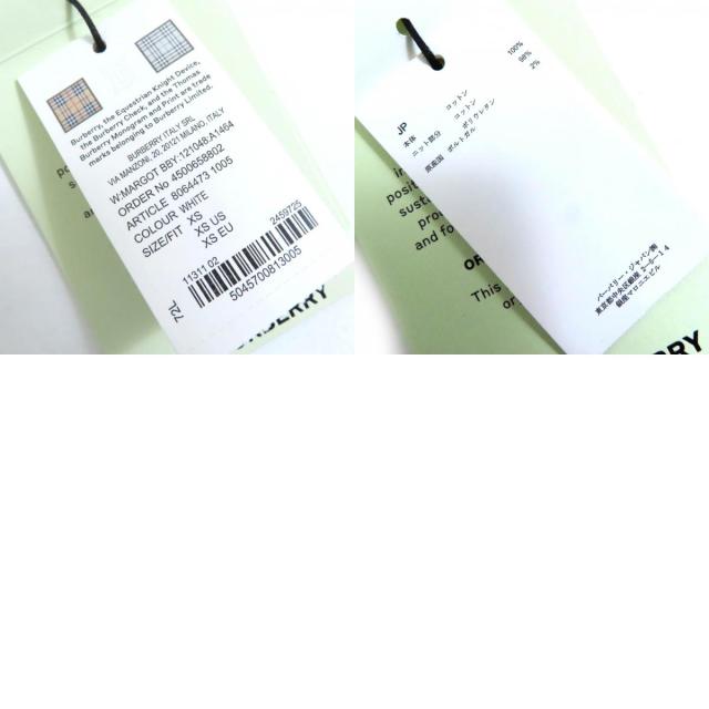 未使用品◇BURBERRY バーバリー 8064473 コットン100％ ホースフェリー ロゴ ショートスリーブ 半袖Ｔシャツ 白 XS 正規品 レディース_9