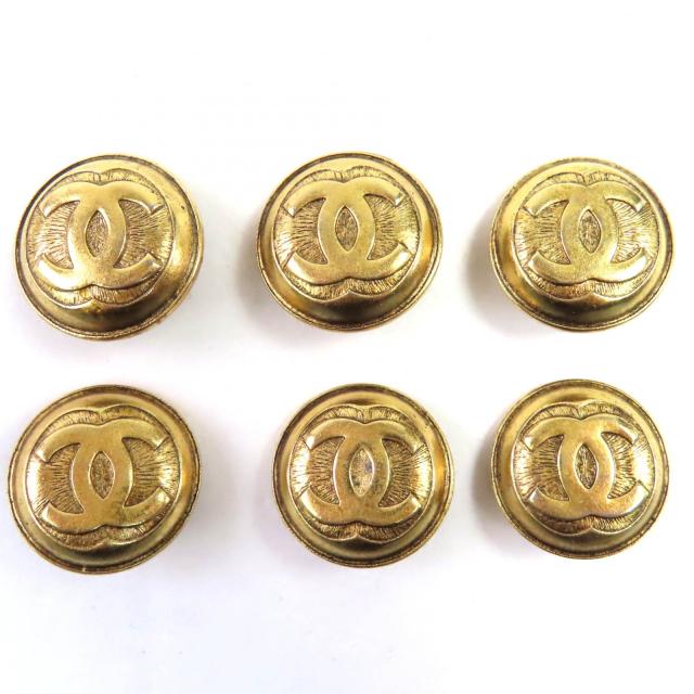 美品◇CHANEL シャネル ヴィンテージ ココマーク ボタン 6点セットメタルボタン ボタンセット ゴールド レディース