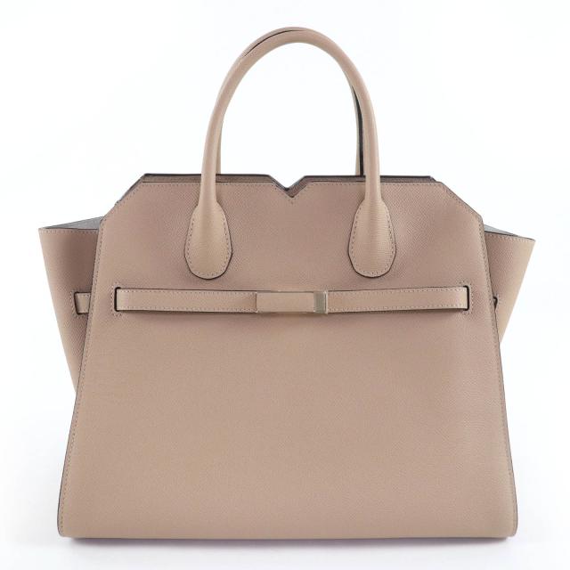 極美品☆Valextra ヴァレクストラ ミラノバッグ ミディアム ソフトカーフスキン サハラ（グレージュ）ライトゴールド金具 定価781000円