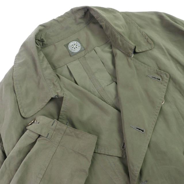 美品△PORTER CLASSIC ポータークラシック ベルト付き  ショートレングス ダブル トレンチコート カーキ 3 日本製 正規品 メンズ_3