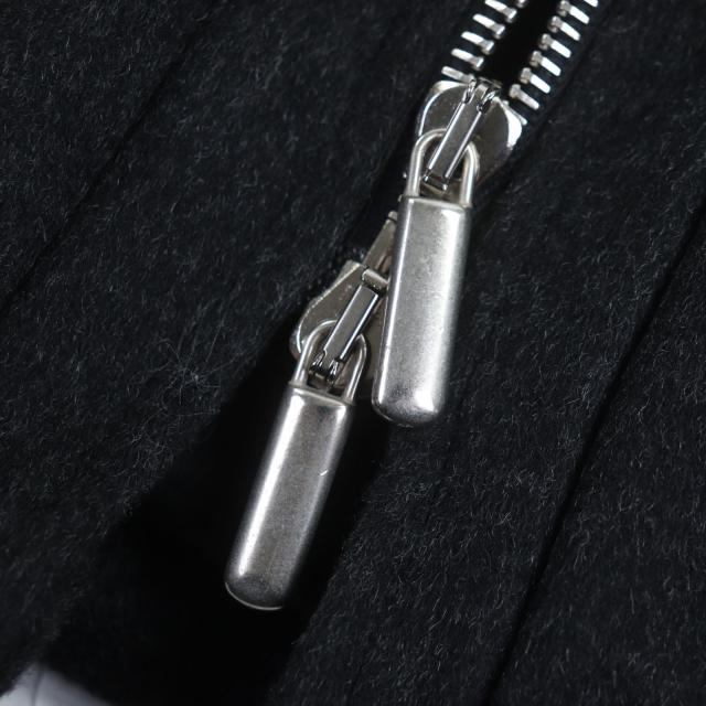 良品▼ALFRED DUNHILL アルフレッド ダンヒル カシミヤ100% ダブルジップアップ ダウンコート ダークグレー M イタリア製 正規品 メンズ_4