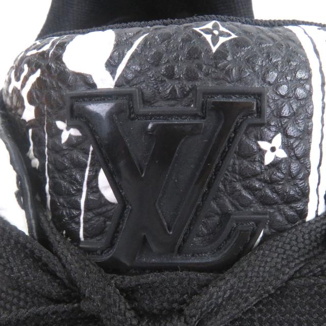 極美品□LOUIS VUITTON ルイヴィトン 2022年製 LV トレイナーライン コミック レザー ローカットスニーカー ブラック イタリア製 7.5_6