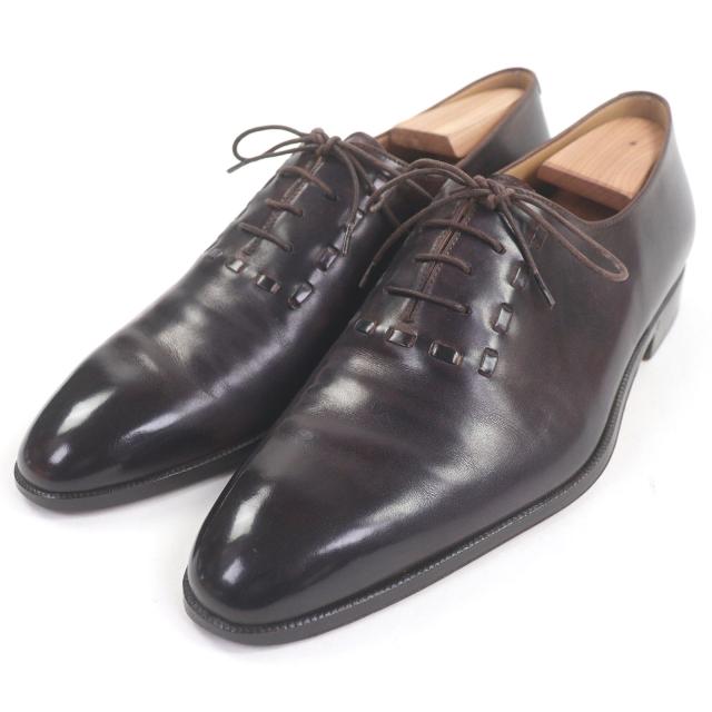 美品□Berluti ベルルッティ ラッソ レザー オルガ期 パティーヌ ドレスシューズ レースアップシューズ ブラウン 7.5 メンズ オススメ◎