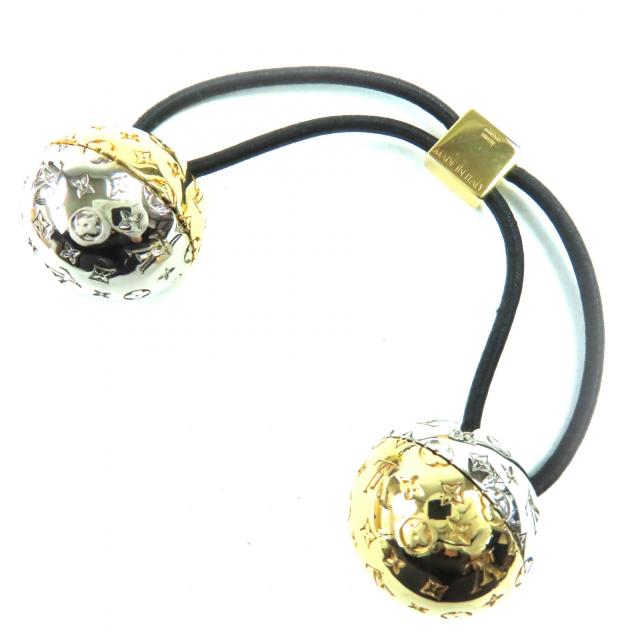 極美品◇LOUIS VUITTON ルイヴィトン 2021年製 M80266 シュシュ プラネットLV モノグラム ヘアアクセサリー 箱・保存袋付き イタリア製_2