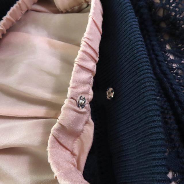 未使用品◇GUCCI グッチ 23SS 743289 コットン ペチコート付き ひざ丈 総レーススカート ダークネイビー M イタリア製 正規品 レディース_4