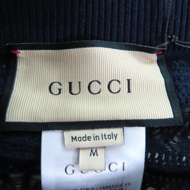 未使用品◇GUCCI グッチ 23SS 743289 コットン ペチコート付き ひざ丈 総レーススカート ダークネイビー M イタリア製 正規品 レディース_6