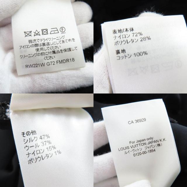極美品☆LOUIS VUITTON ルイヴィトン 22SS トリコロール ポートホール ポケット ドレス ワンピース ブラック M 伊製 正規品 レディース_8