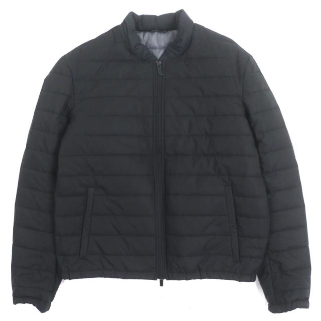 美品▼EMPORIO ARMANI エンポリオ アルマーニ 2020年製 0ZR72W ZZ090 黒タグ 中綿入 ジャケット ブラック 48 ブルガリア製 正規品 メンズ