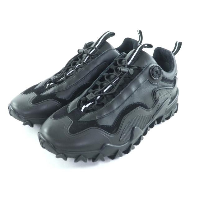 未使用品★LOUIS VUITTON ルイヴィトン ラッシュ・ライン LVラバーパッチ付 モノグラム レザー スニーカー ブラック 37 箱・保存袋付き