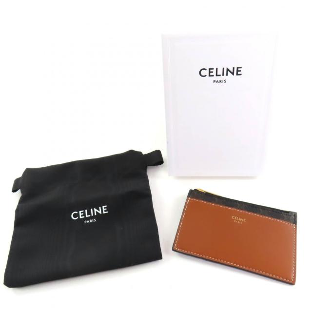 極美品◇CELINE セリーヌ トリオンフキャンバス フラグメントケース パスケース レザー カードケース ブラウン 箱・保存袋付 イタリア製_1