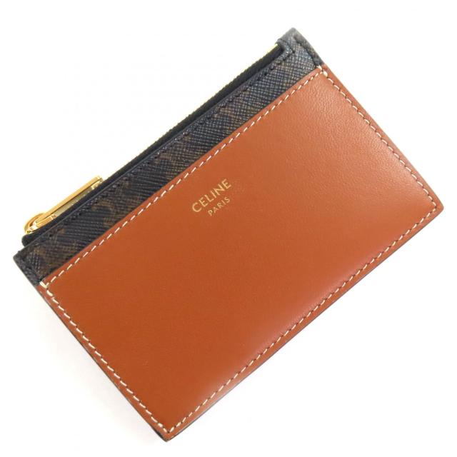 極美品◇CELINE セリーヌ トリオンフキャンバス フラグメントケース パスケース レザー カードケース ブラウン 箱・保存袋付 イタリア製_5