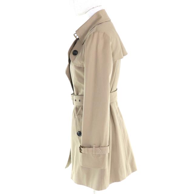 美品△BURBERRY BLUE LABEL バーバリーブルーレーベル 綿100％ 裏地チェック柄 ウールライナー付き トレンチコート ベージュ 40 正規品_1