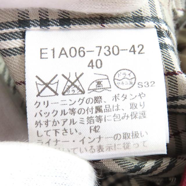 美品△BURBERRY BLUE LABEL バーバリーブルーレーベル 綿100％ 裏地チェック柄 ウールライナー付き トレンチコート ベージュ 40 正規品_7